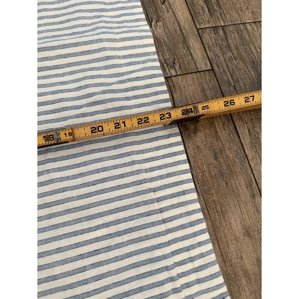 Pottery Barn Pillow Sham Blue White Cotton Striped Rectangular Home Decoration